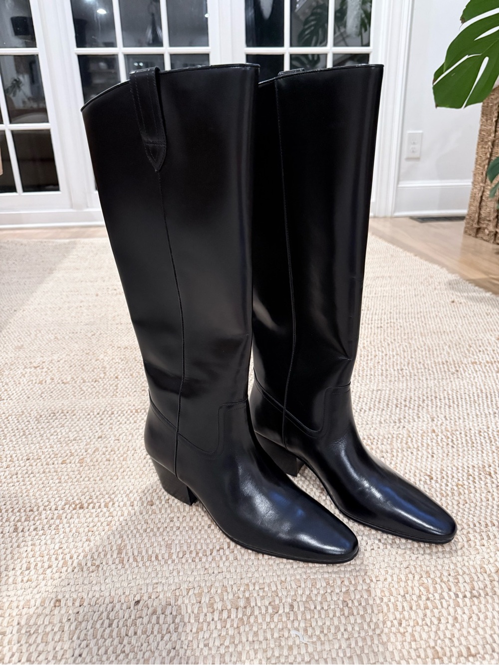 J. Crew Collection BV804 Black Leather Knee-High Riding Boots Size 8.5